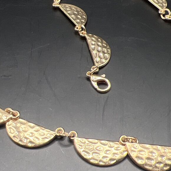 Necklace Womens Gold Semi Circle Lobster Clasp Lightweight Boho Necklet - Picture 5 of 9